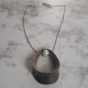 Wooden and Pearl Necklace by Nature